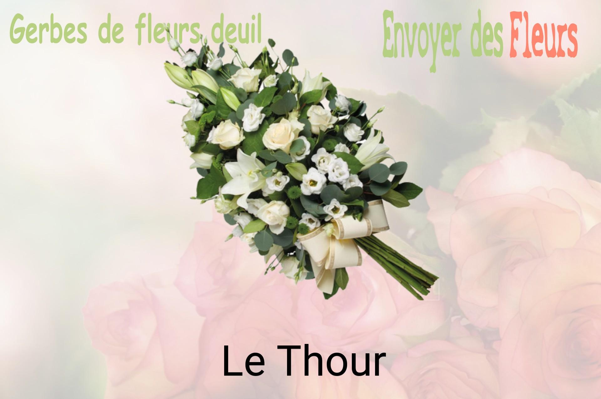 Gerbe de fleurs de deuil livrée à Le Thour
